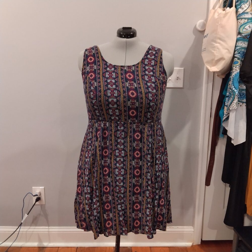 Torrid Short dress Purple, Blue, and white